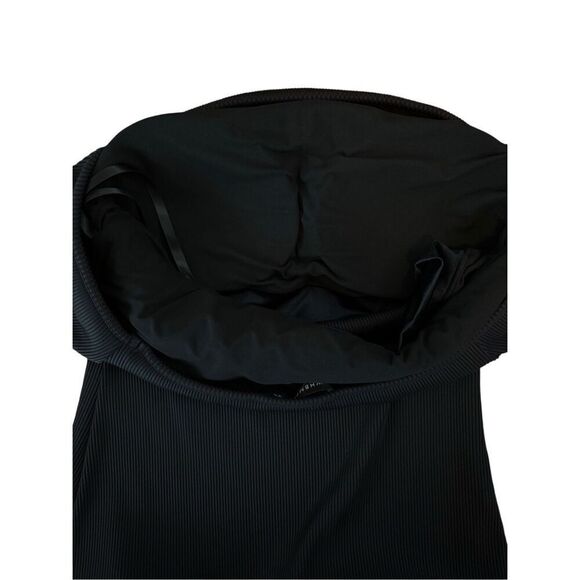 WHBM FORME Off-The-Shoulder Rib Top SZ S Black Sleek Removable Pads Classy - Picture 7 of 7